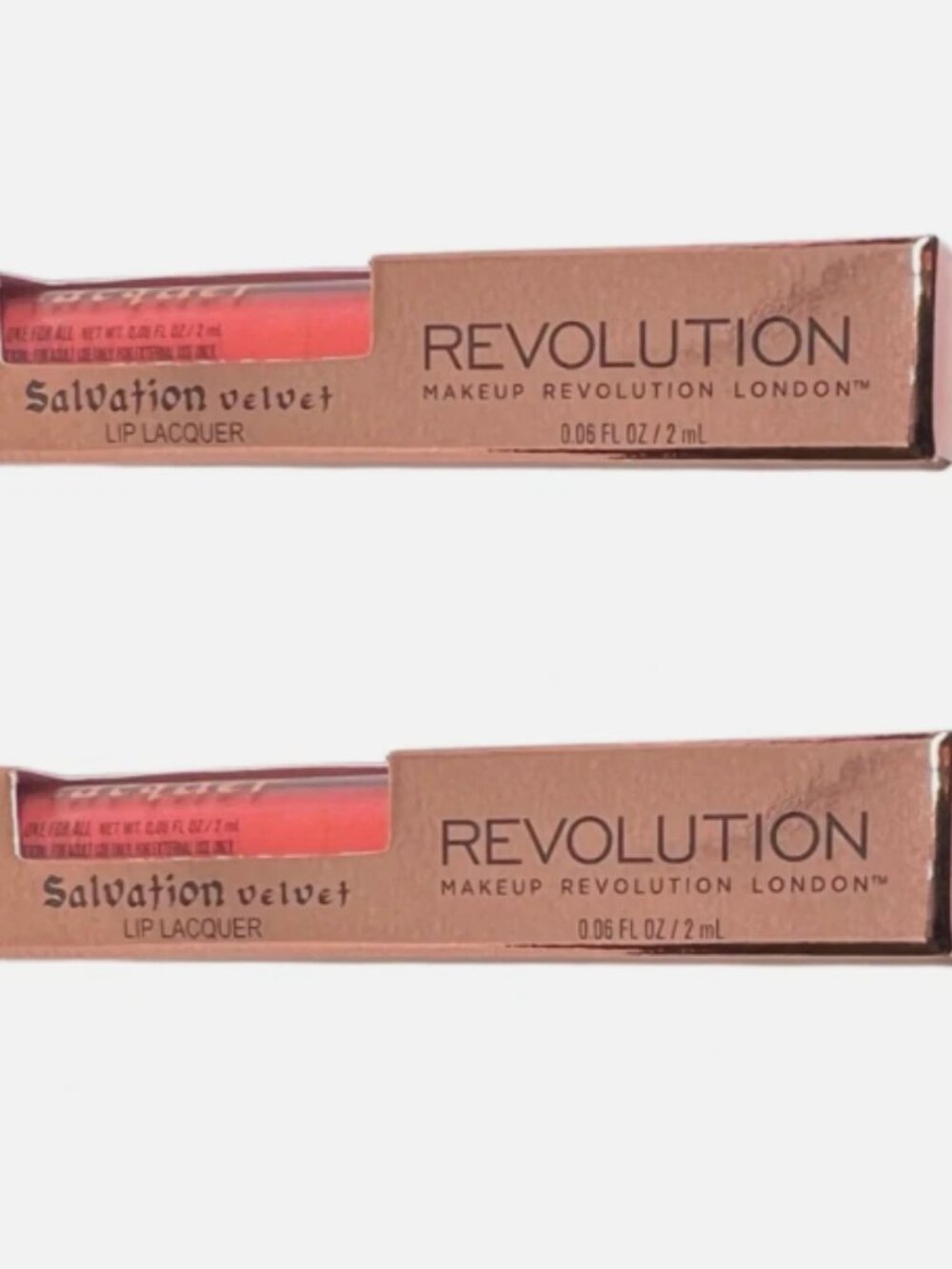 Pack of 2 Makeup Revolution Beauty Salvation Velvet Lip Lacquer, The One For All